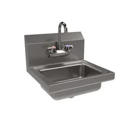 Hand Sink 14X10X5 IN Stainless Steel 20GA 4 IN O.C. Splash Mount With Faucet 1/Each