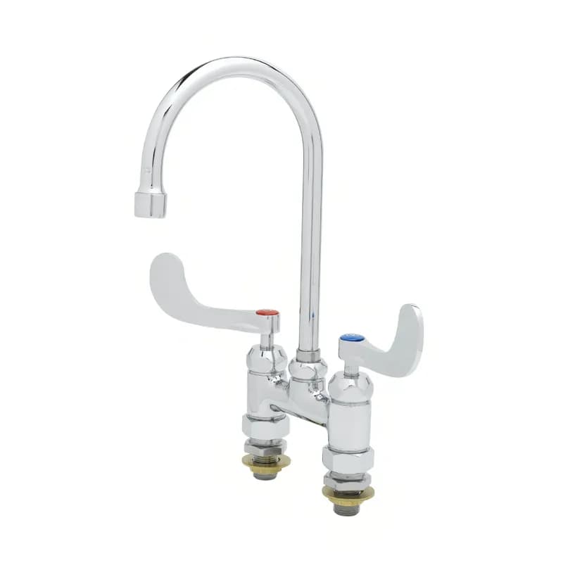 Faucet Chrome Chrome Plated Brass 4 IN Deck Mount 5.75 IN Swivel/Rigid Gooseneck Polished 1/Each