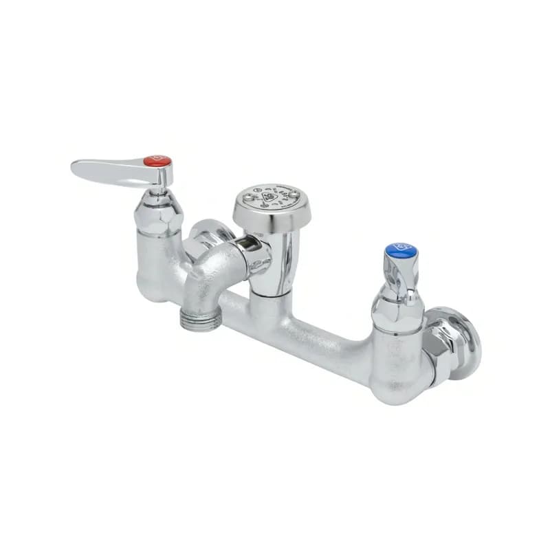 Faucet Service Sink Chrome Plated Brass 8 IN O.C Vacuum Breaker Pail Hook 1/Each