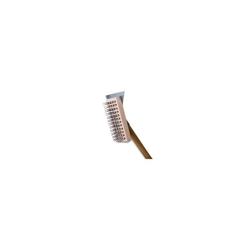 Groovy Broiler & Grill Brush 5.24X4 IN Steel Wood With Scraper 1/Each