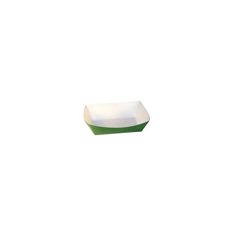 Food Tray 32 OZ Paper Green Rectangle 1000/Case