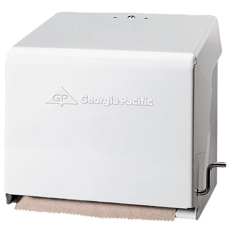 Georgia-Pacific Pro® Paper Towel Dispenser 8.5X10.75 IN Metal Wall Mount White Hard Roll Universal Crank 1/Each