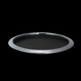 Insert Serving Tray 14 IN Brushed Stainless Steel Rubber Black Brushed Non-Slip Removable Medium Dishwasher Safe 1/Each