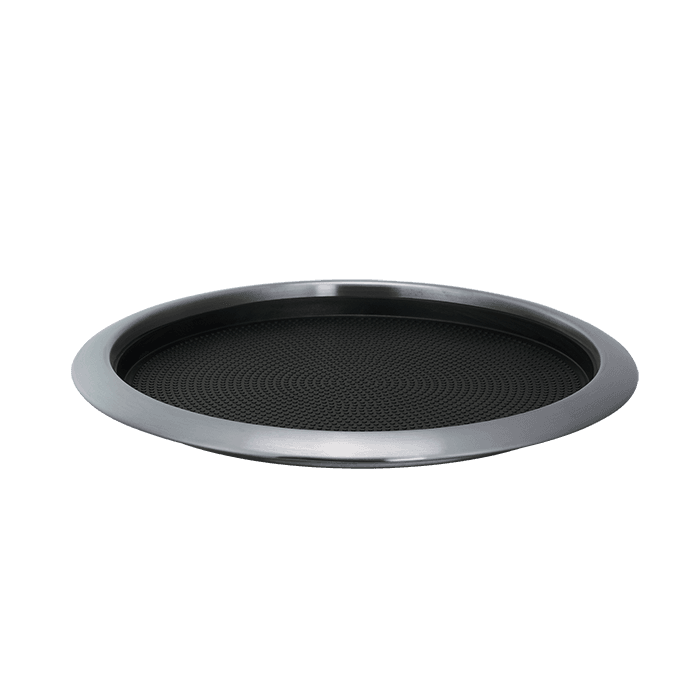 Insert Serving Tray 14 IN Brushed Stainless Steel Rubber Black Brushed Non-Slip Removable Medium Dishwasher Safe 1/Each