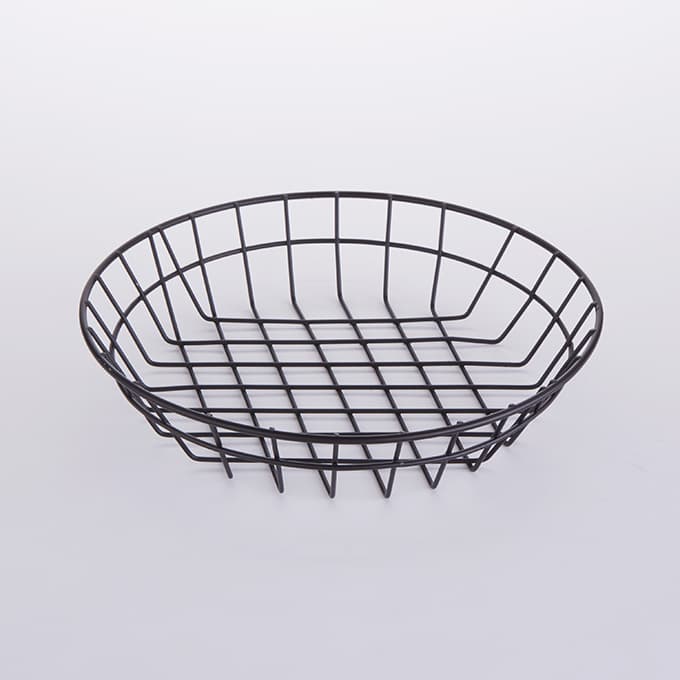 Basket 10X2 IN Iron Metal Wire Black Hand Wash 1/Each