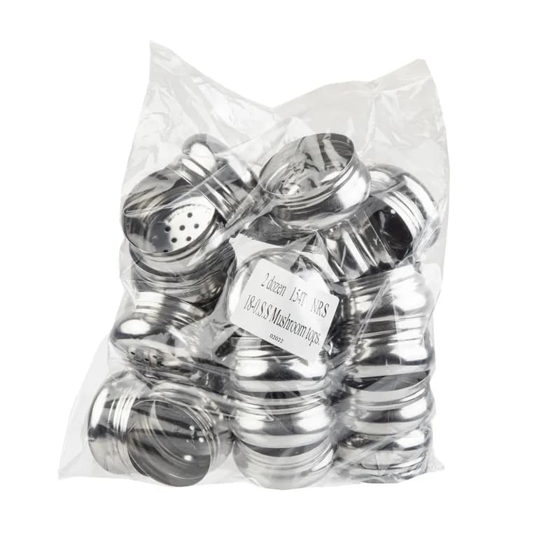 Salt & Pepper Shaker Top Stainless Steel For Fits 154 Bh2 Bh3 & Gn Replacement 1/Dozen