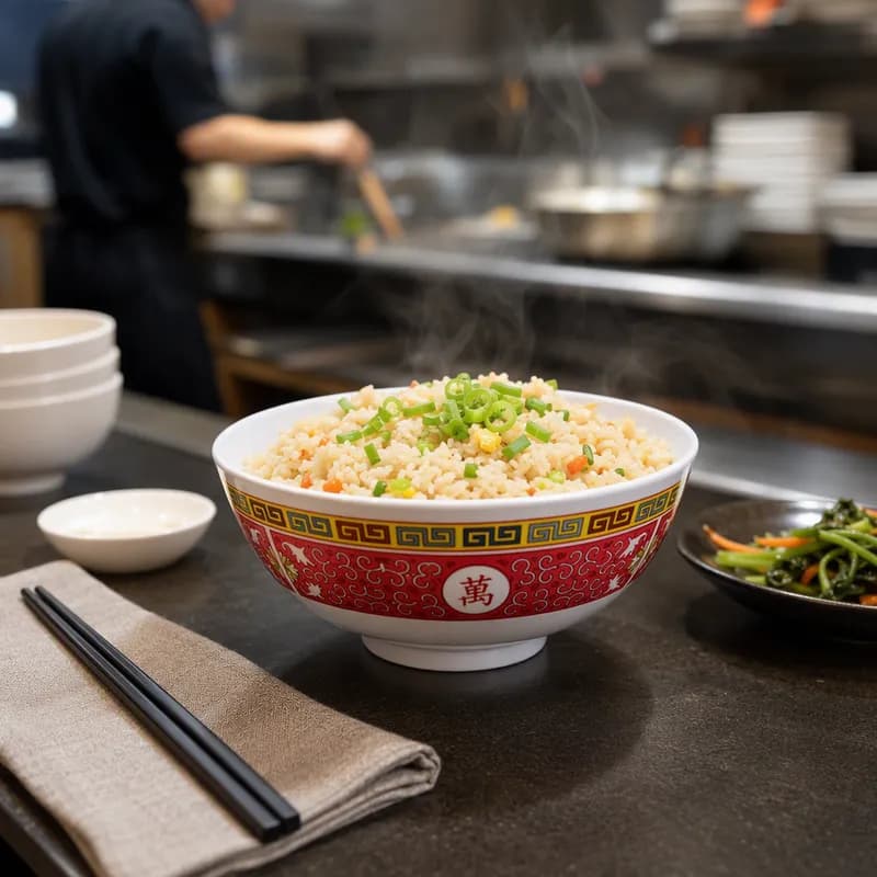 LONGEVITY Rice Bowl 7 IN 39 OZ Melamine Dishwasher Safe 1/Case