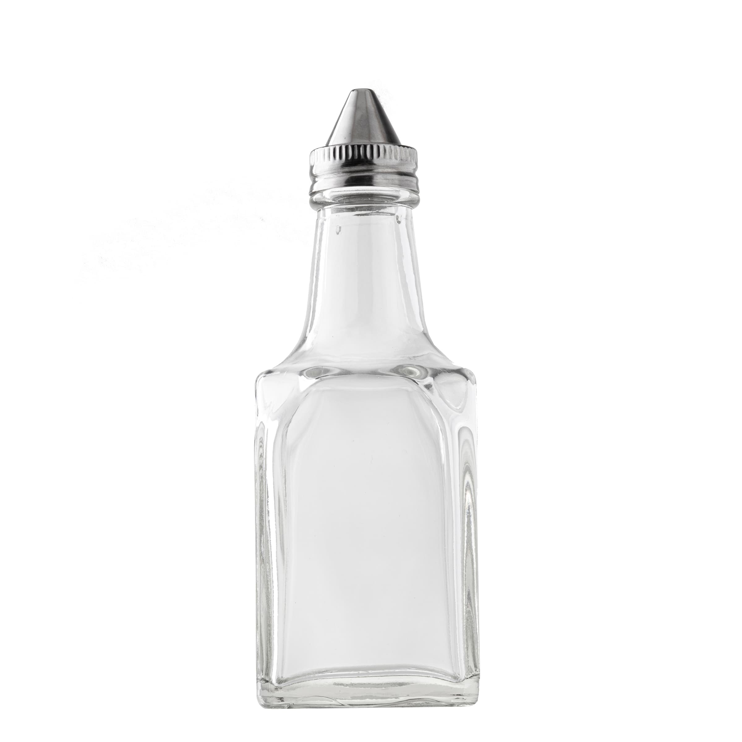 European Collection™ Oil & Vinegar Cruet Bottle 6 Soda Lime Glass Clear With Stainless Steel Top Hand Wash 12/Case