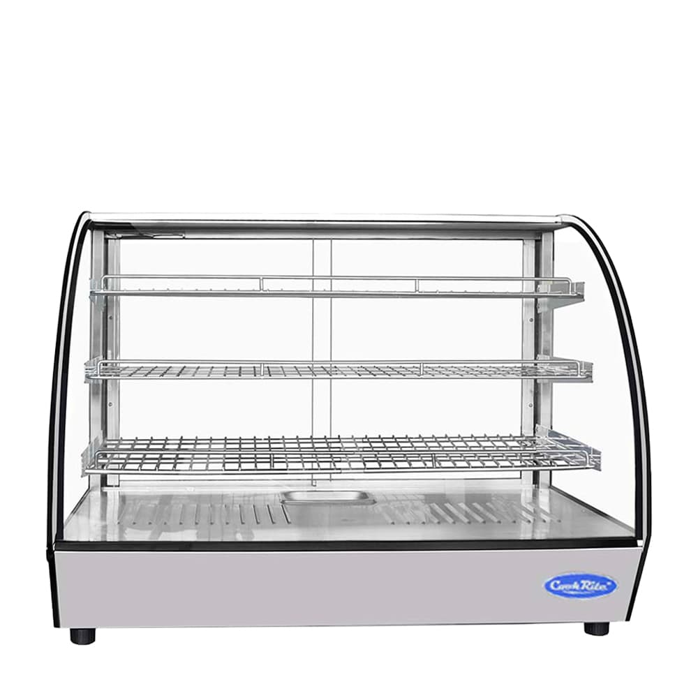Display Case 22.75X35.88X26.5 IN Stainless Steel Heated Countertop Curved 1/Each