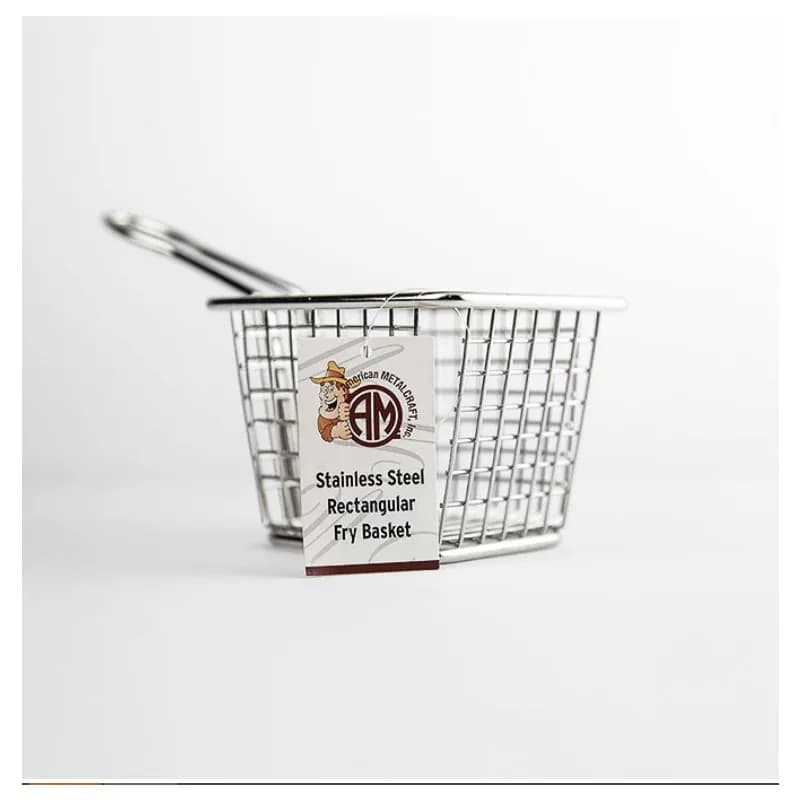 Fry Basket 4X3 IN Stainless Steel Silver Square Dishwasher Safe 1/Each