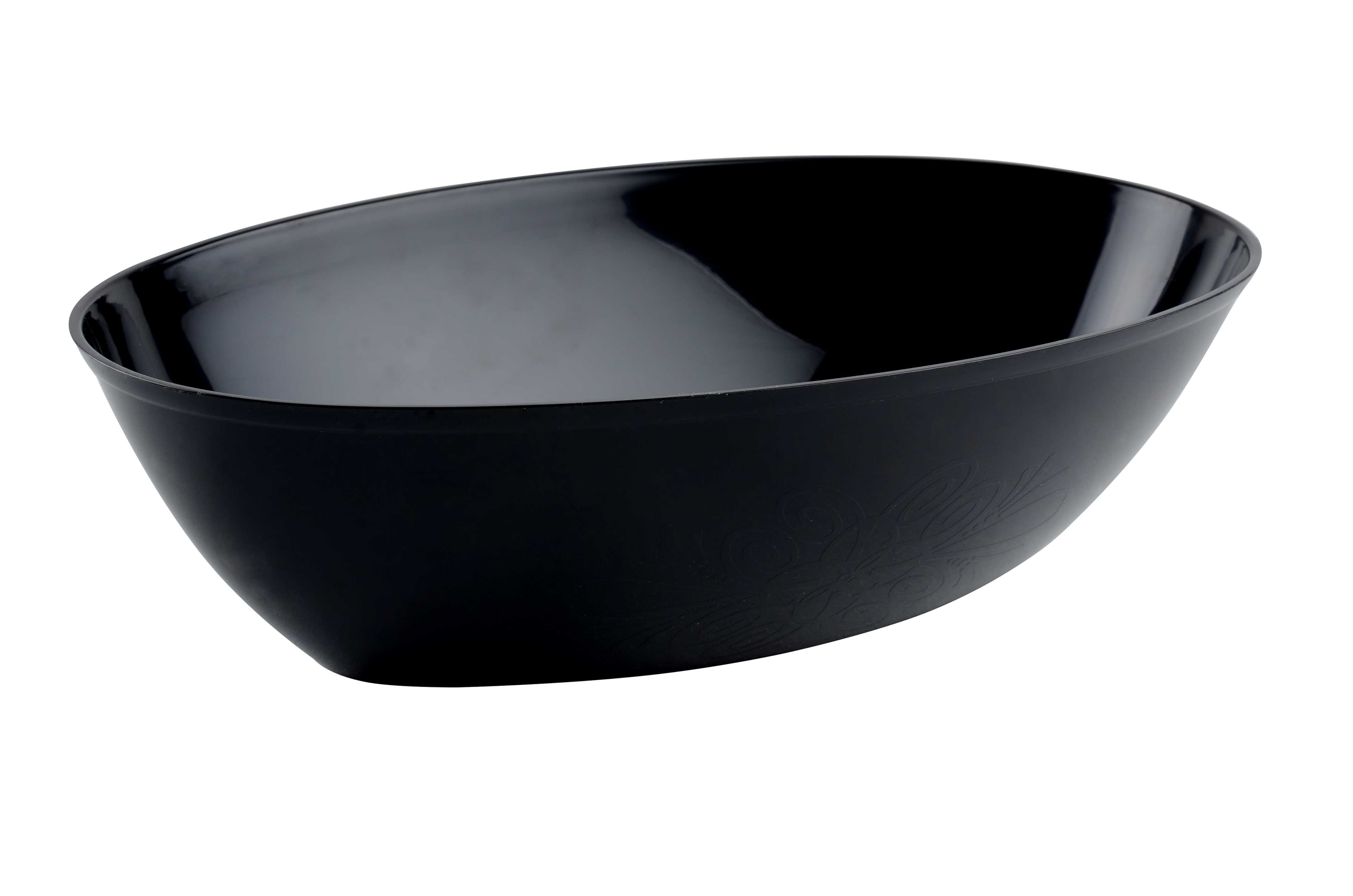 Luau Bowl 64 OZ Plastic Black Oval 50/Case