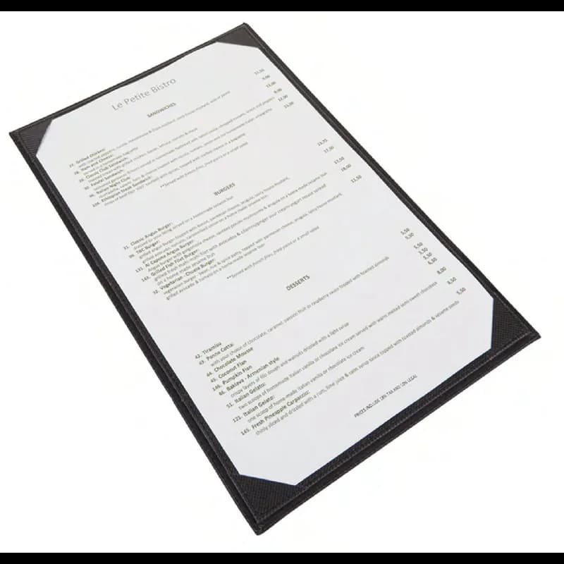 Menu Cover 8.5X14 IN Plastic Gray Single-View 1/Each