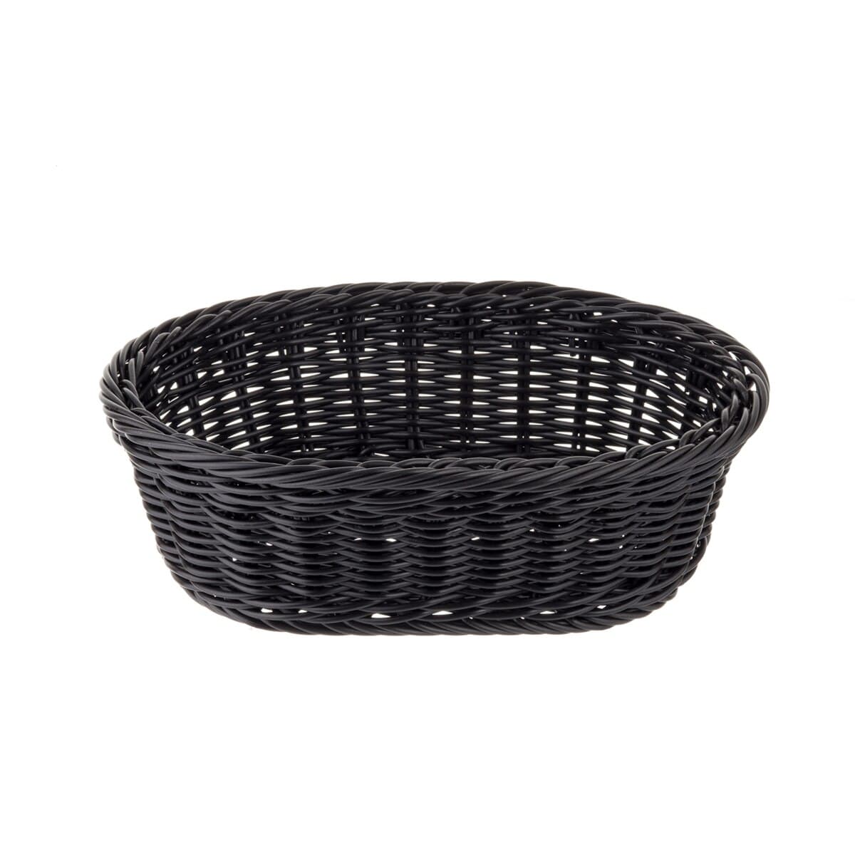 Ridal Collection™ Basket 9.25X6.25X3.25 IN PP Black Oval Dishwasher Safe Microwave Safe 12/Case