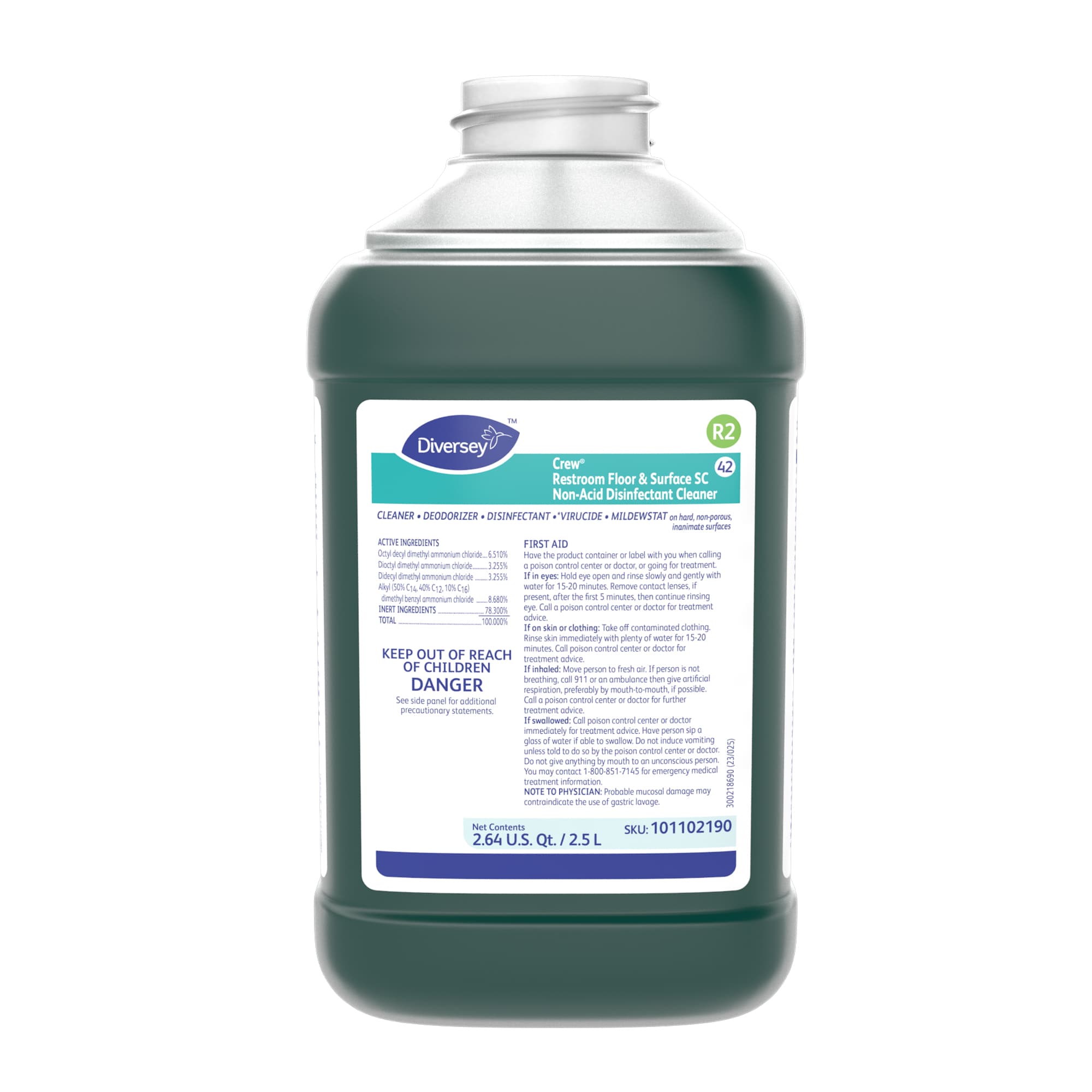 Crew® J-Fill SC Fresh Scent Restroom Cleaner One-Step Disinfectant 2.5 L Multi Surface Liquid Concentrate Non-Acid 2/Case
