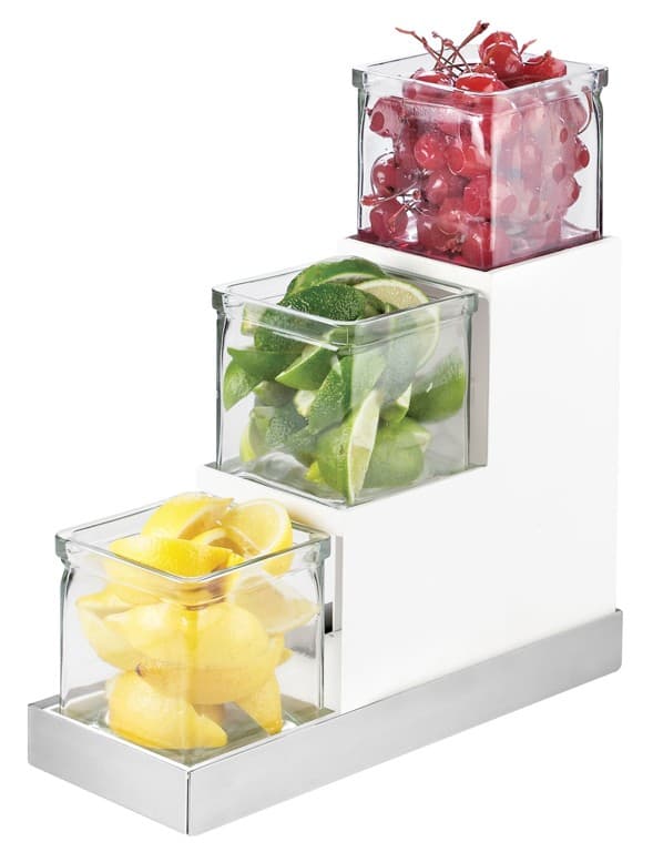 Stair Step Jar Display 12.25X4.5X9 IN Glass Luxe 3-Tier 1/Each