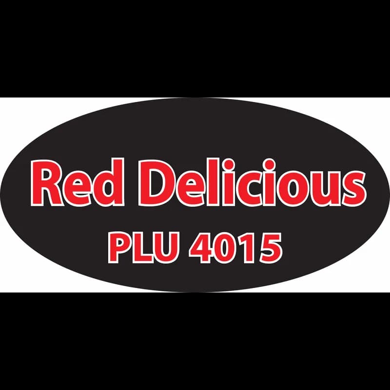 Red Delicious Label 2.63X2.63 IN Red Black Oval 250 Count/Roll 50 Rolls/Case 12500 Count/Case