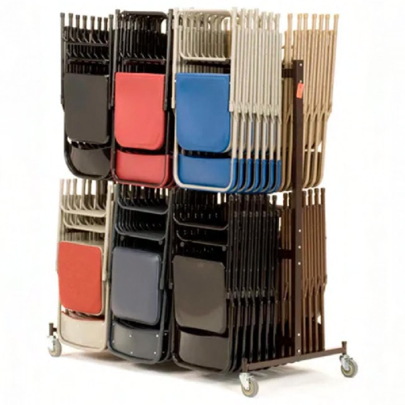 Interion® Chair Cart Brown Steel Double Tier Holds 84 Chairs 1/Each