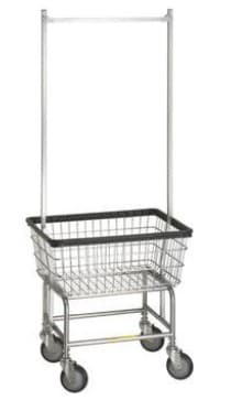 Laundry Cart 20X33X16 IN 4.5 Bushel Metal Wire With Hanging Pole 1/Each
