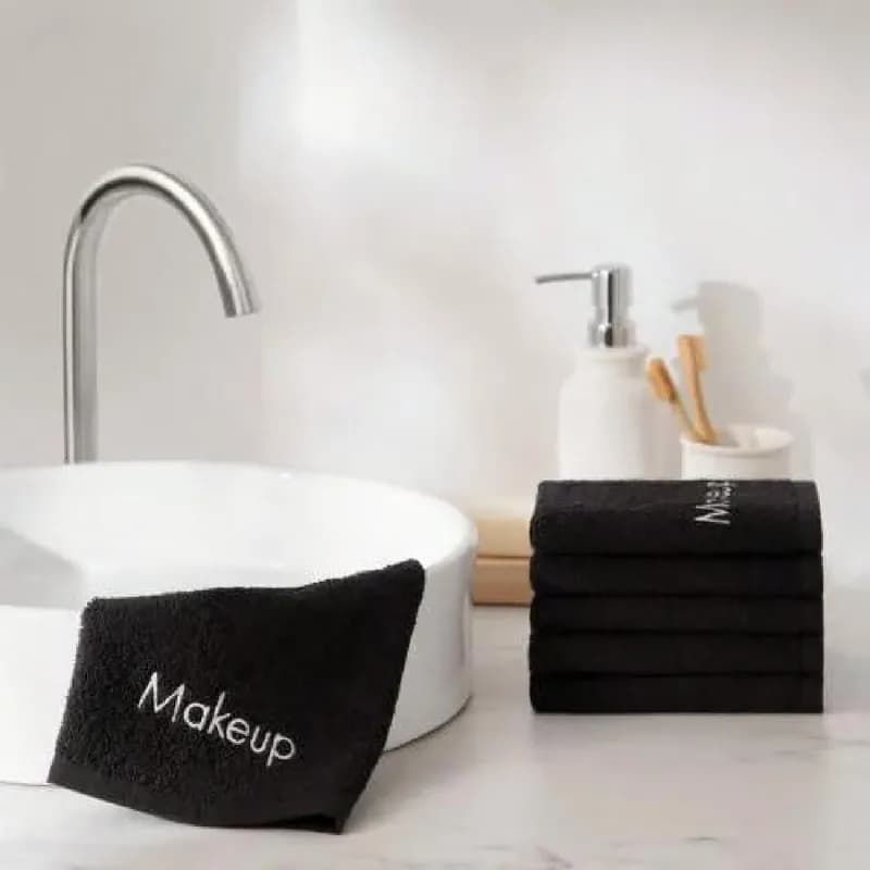 HOSPECO® Makeup Remover Washcloth 13X13 IN Black Cotton 6 Count/Pack 24 Packs/Case