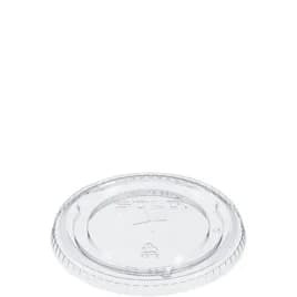 Dart® Lid Flat 3.984X0.355 IN PET Clear For 12-24 OZ Cold Cup With Hole Freezer Safe 100 Count/Pack 10 Packs/Case