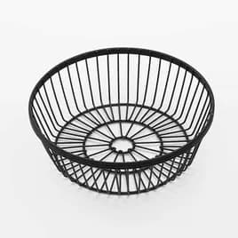 Basket 8X2.75 IN Iron Black Round Hand Wash 1/Each
