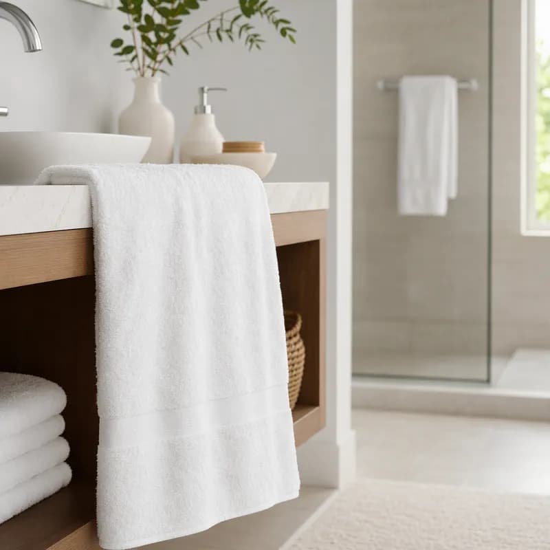 Manchester Mills Essentials Centex Bath Towel 24X50 IN White Cotton Polyester Blend 60/Case