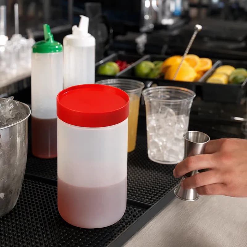 Lid Red For Drink Bar Mix Pourer Screw Top 1/Each