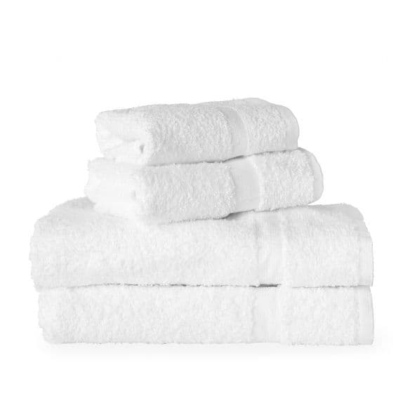 Manchester Mills Essentials Centex Hand Towel 16X27 IN White Cotton Polyester Blend Cam Border 120/Case