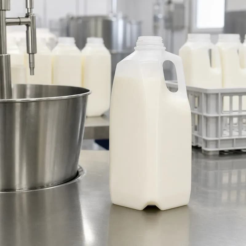 Dairy Bottle 64 OZ HDPE Natural Square 108/Case