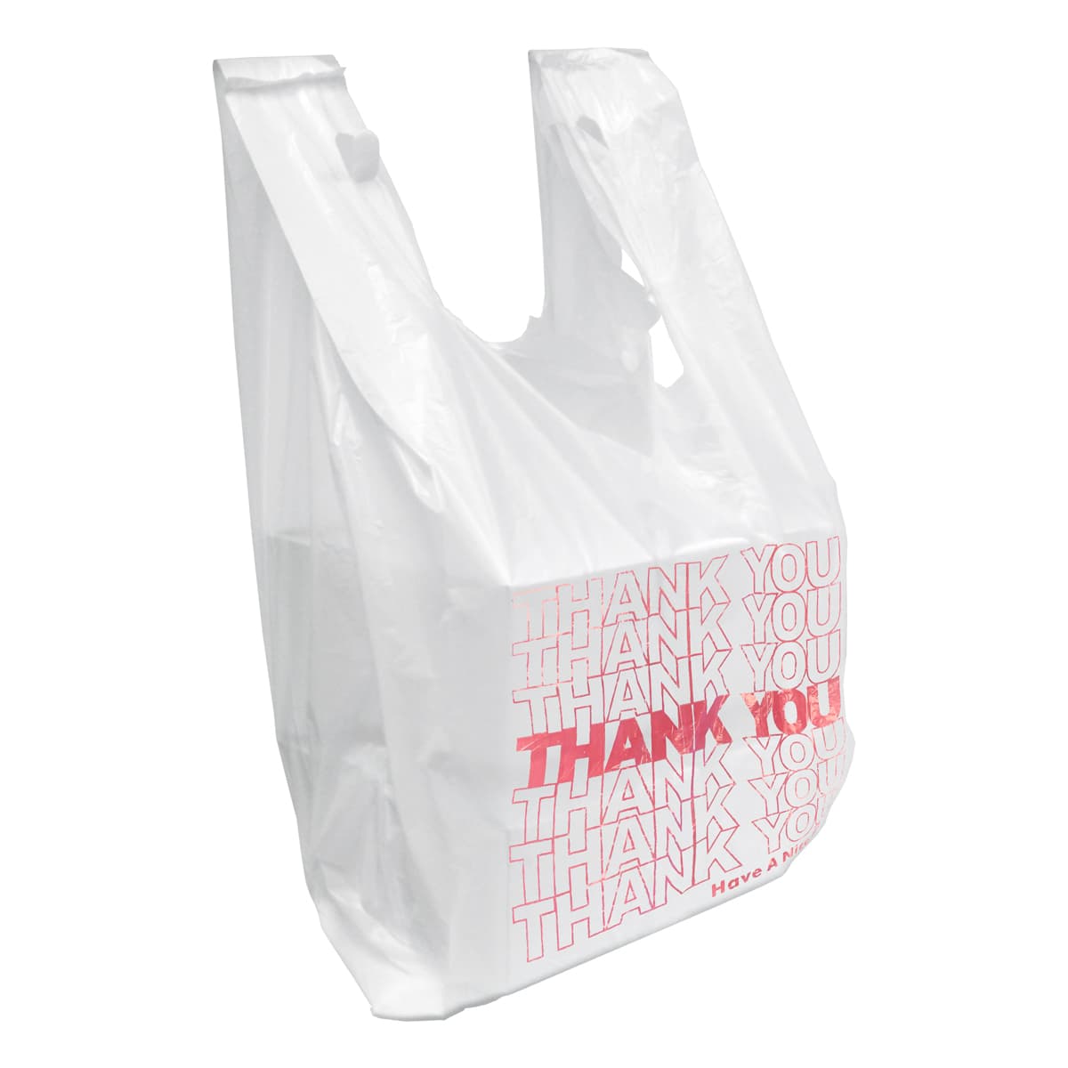 Bag 11.5X6.5X21 IN High-Density Polyethylene (HDPE) White Thank You T-Shirt 1000/Case
