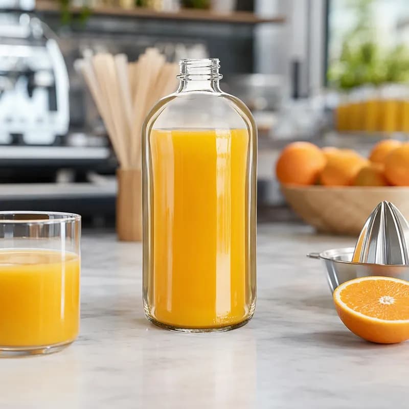 Piramal Juice Bottle 16 OZ Glass Round With 28-400 Neck Finish 12/Case