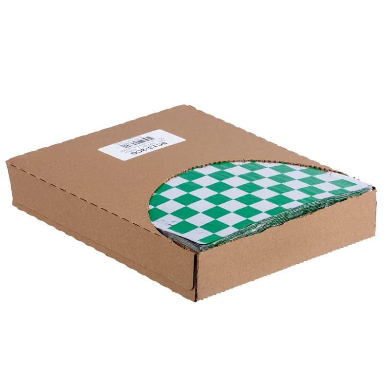 Food Wrap 13X10.5 IN Foil Green Check 2000/Case