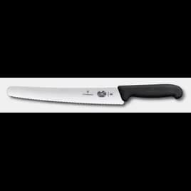Fibrox® Bread Pastry Bread Knife 10.25 IN Thermoplastic Elastomers (TPE) Rubber Black Wavy Edge Dishwasher Safe 1/Each