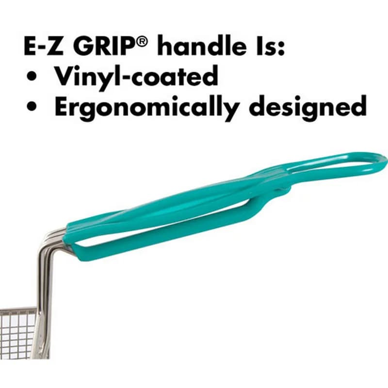 E-Z Grip Fry Basket Nickel Plated Plastic Rectangle Twin With Front Hook 1/Each