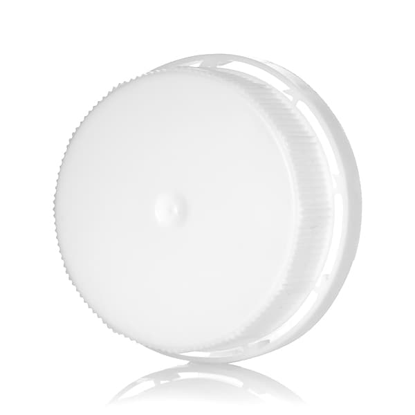 Lid HDPE White For Bottle Tamper Evident 38-400 Rib Side / Smooth Top With Foam Plain Liner 2400/Case
