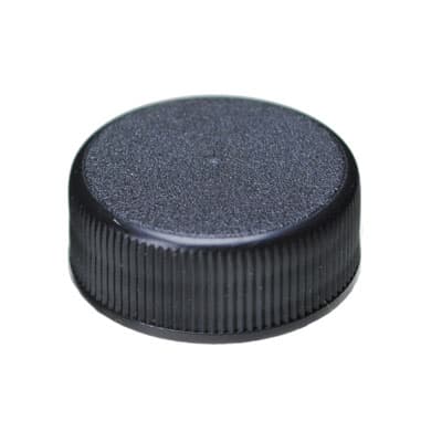 Cap PP Black For Glass Bottle 28-400 Rib Side / Matte Top 2000/Bag