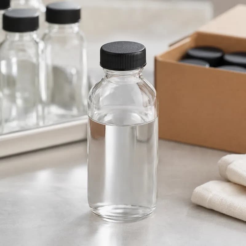 Cap PP Black For Glass Bottle 28-400 Rib Side / Matte Top 2000/Bag