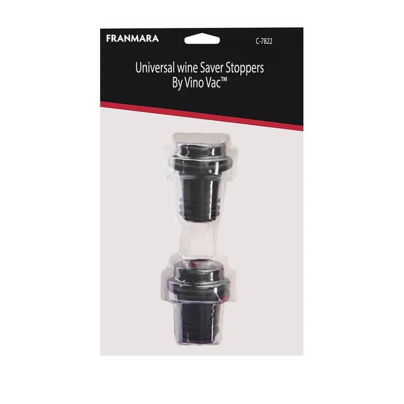 Wine Bottle Stopper Black Universal 2/Set