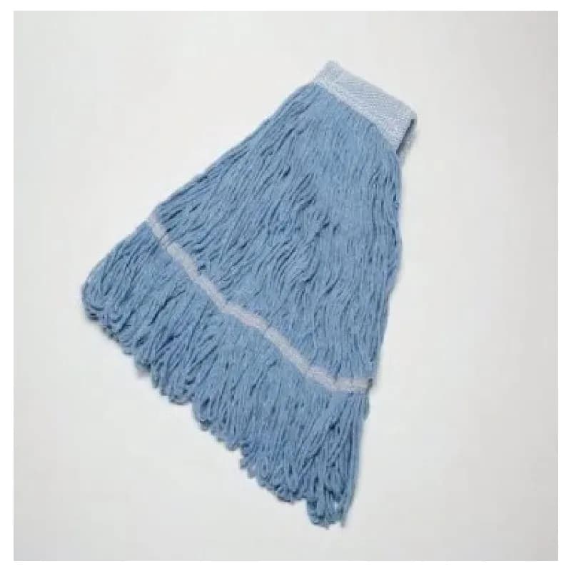 SKILCRAFT® Inhibitor™ Wet Mop Head 19 OZ Blue Rayon Acrylic Recycled Fiber 4PLY Loop End 5.5 IN Headband 12 Count/Case