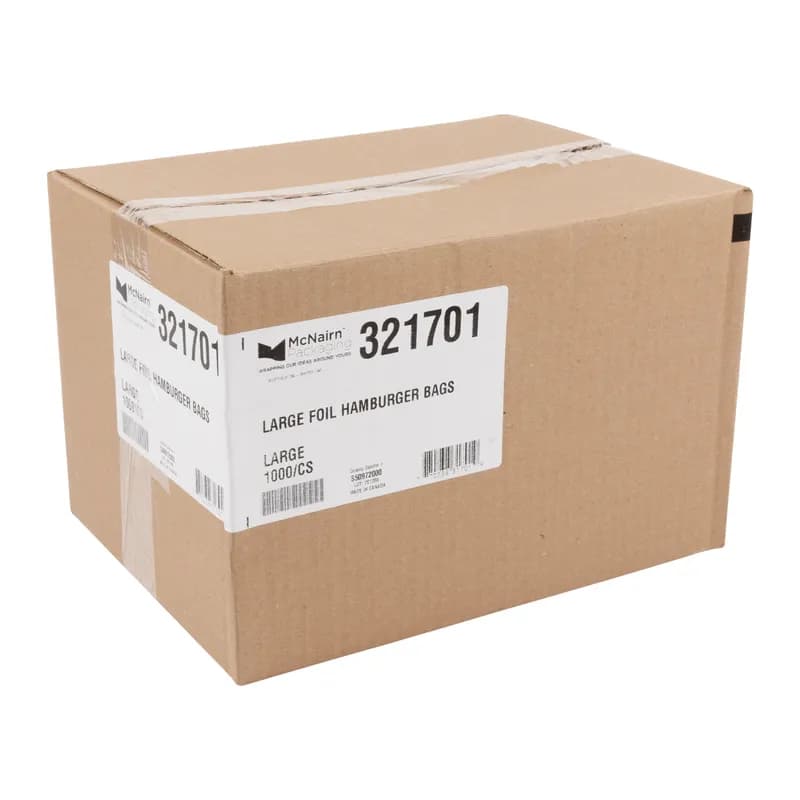 Sandwich Bag 6.5X1X8 IN Foil-Lined Paper Silver White Gusset 1000/Case