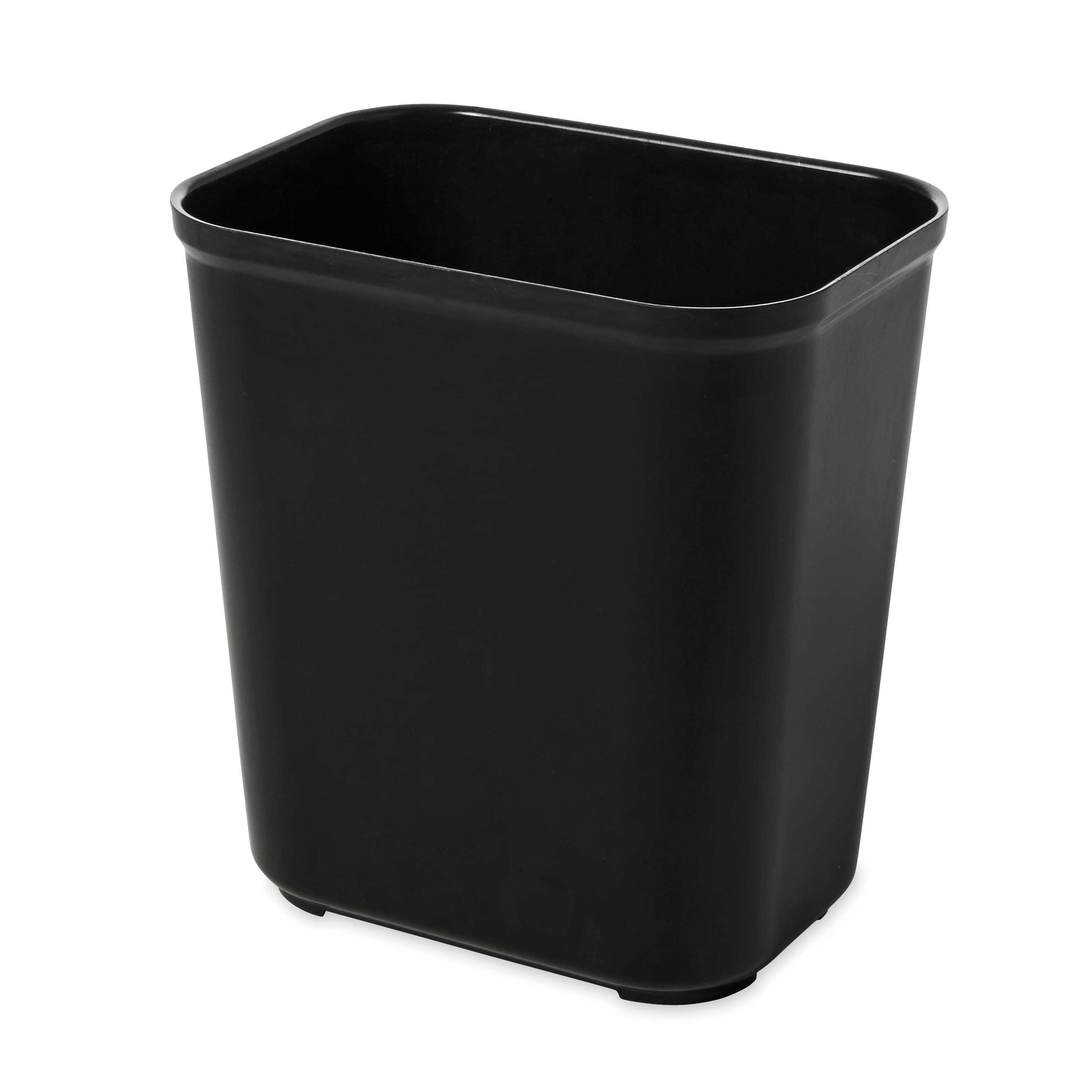 Trash Can 14.50X10.50X15.50 IN 28 QT Black Resin Fire Resistant 6/Case