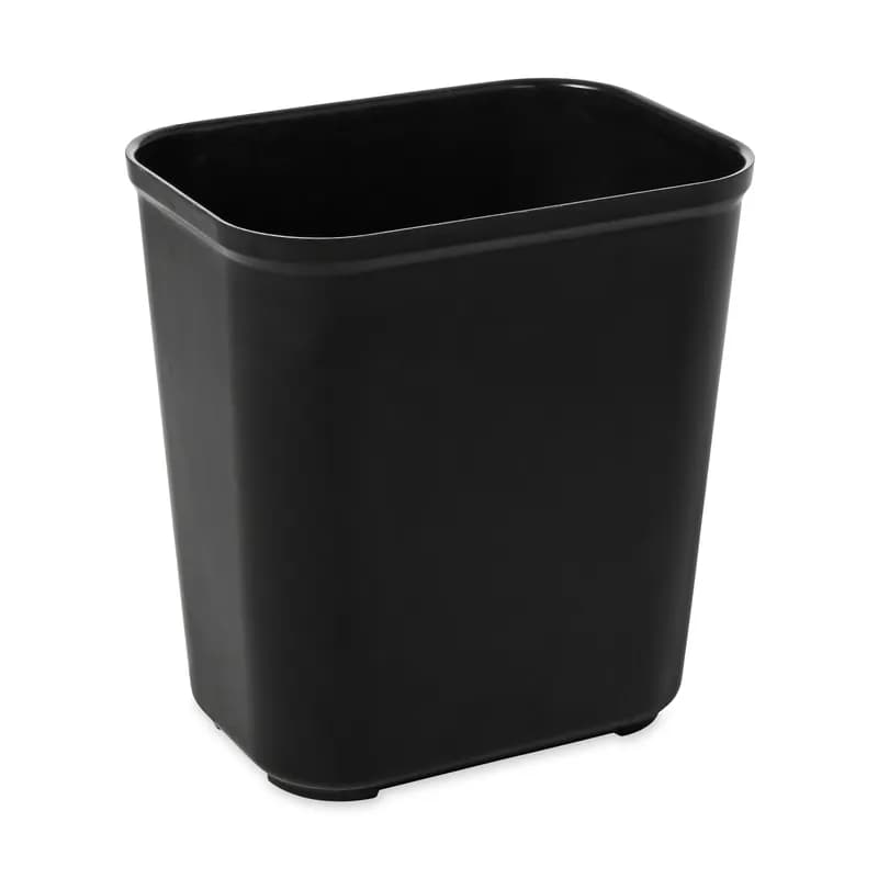 Trash Can 14.50X10.50X15.50 IN 28 QT Black Resin Fire Resistant 6/Case