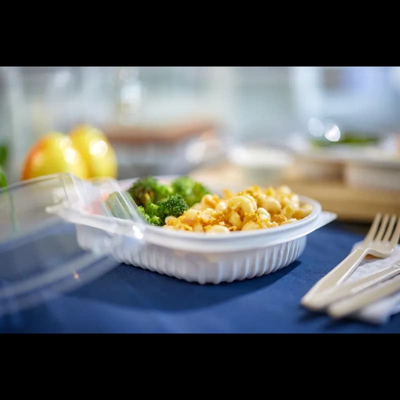 Food Container Base 24 OZ MFPP White Rectangle 252/Case
