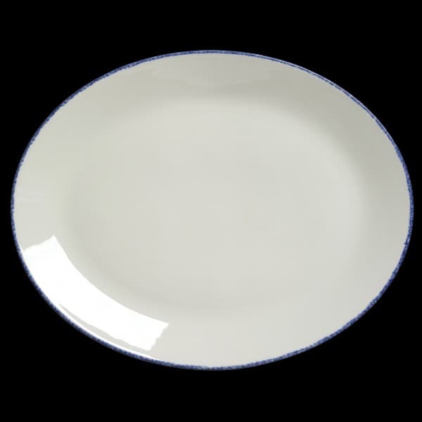 Blue Dapple Coupe Platter 13.5X10.5 IN China Oval 12/Case