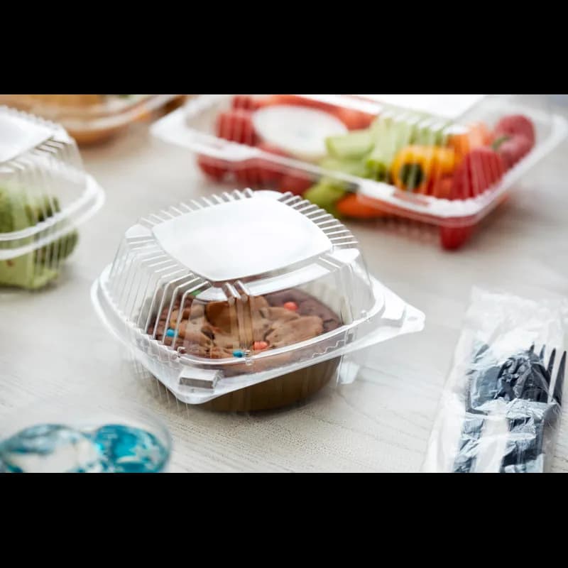 Take-Out Container Hinged With Dome Lid 5.8X6X3 IN OPS Clear Square 500/Case