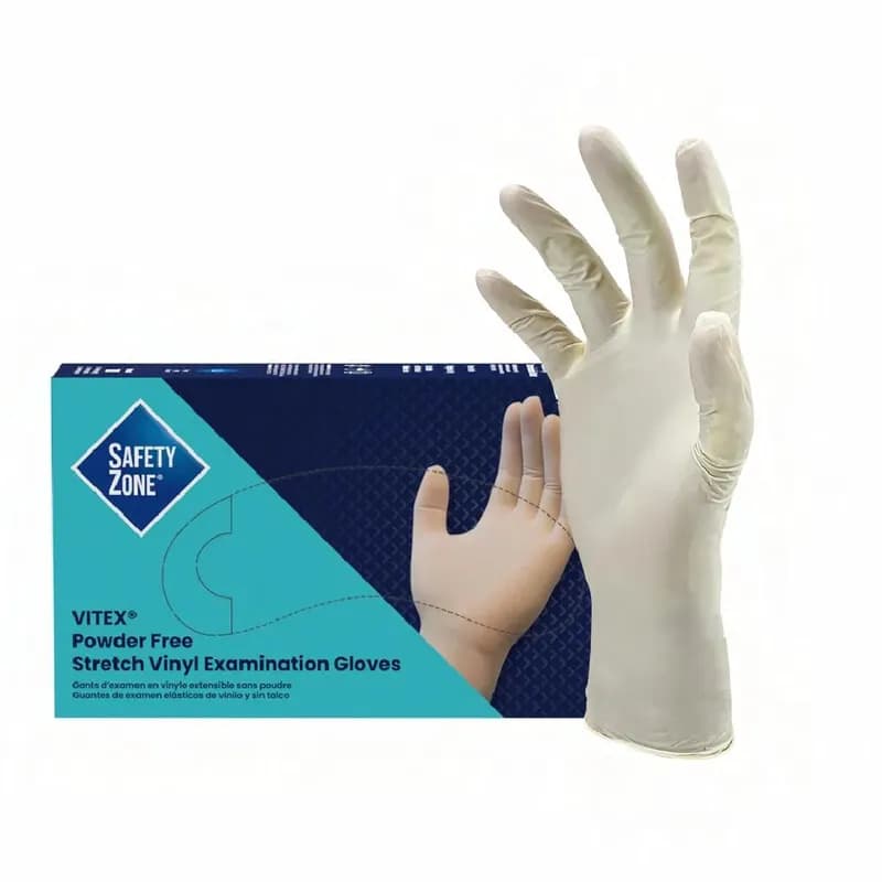 Safety Zone® Examination Gloves XL Beige 4MIL Vinyl Powder-Free 90 Count/Box 10 Box/Case