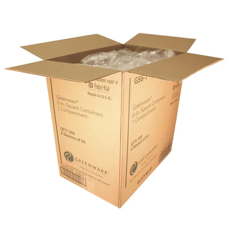 Greenware® Deli Container Base 32 OZ PLA Clear Square 300/Case