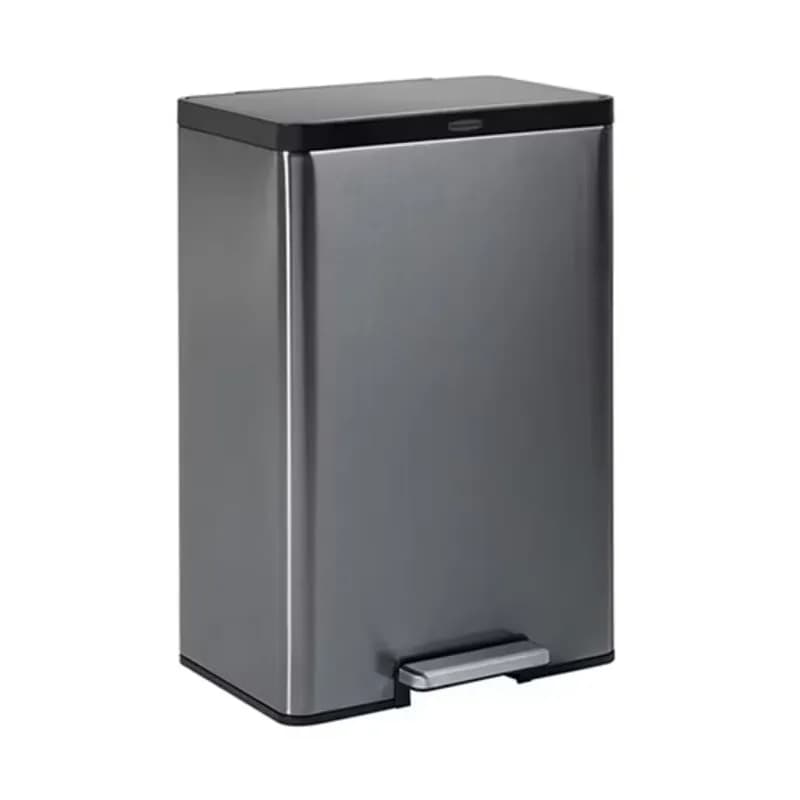 Elite™ Trash Can 17.5X11X26 IN 12 GAL Charcoal Metal Step-On 1/Each