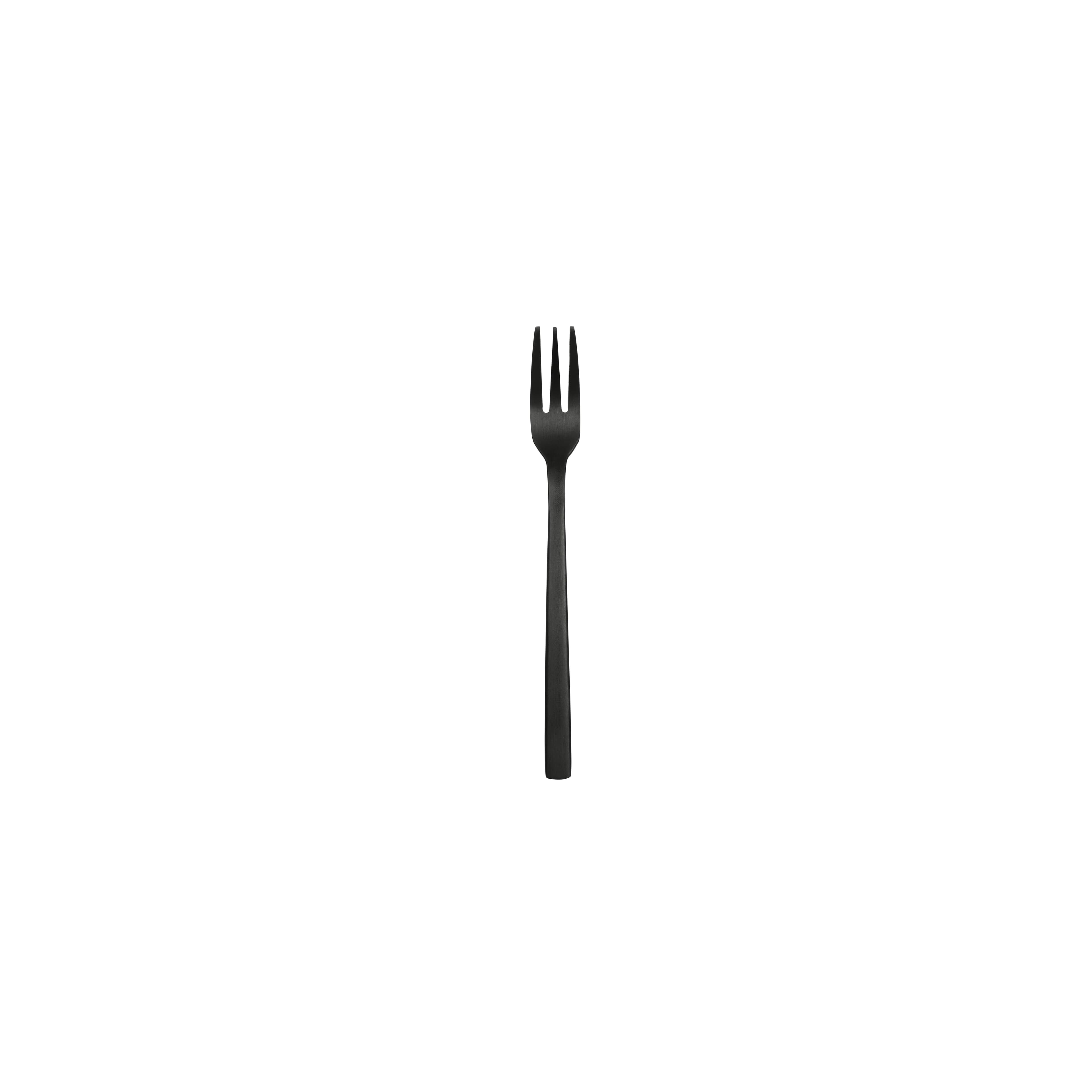 Elexa Satin Noir Cocktail & Oyster Fork 18/0 Stainless Steel Black 36/Case