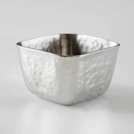 Sauce Cup 2.5 OZ Stainless Steel Square Hammered Look Dishwasher Safe 1/Each
